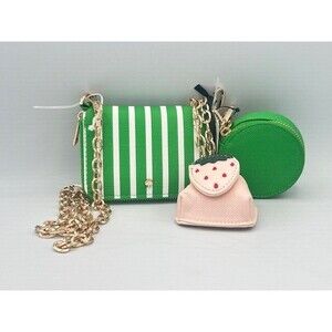 Striped Mini Crossbody Wallet Bag Kate Spade New York x Target Green/White NWT